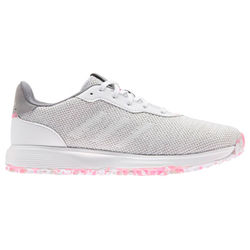 adidas Ladies S2G Textile Spikeless Golf Shoes - Grey White Pink