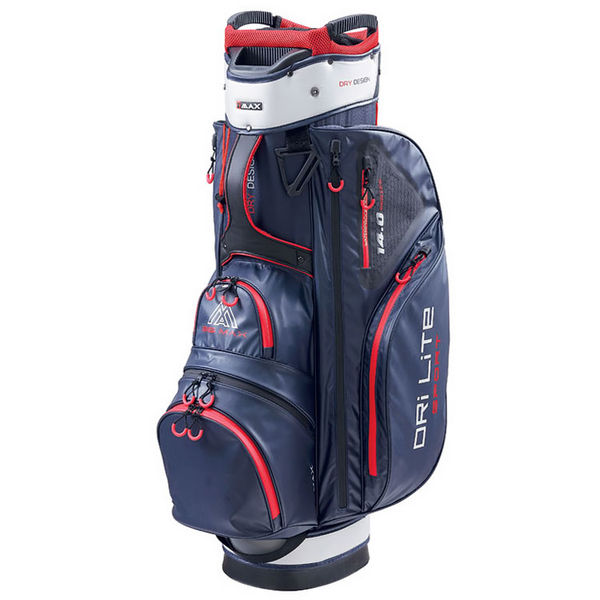Compare prices on Big Max Dri-Lite Sport Golf Cart Bag - Navy Silver Red
