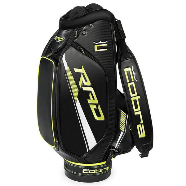 Compare prices on Cobra 2021 RADSPEED Golf Tour Staff Bag - Black Turbo Yellow