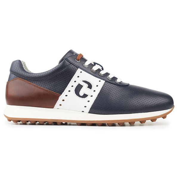 Compare prices on Duca Del Cosma Belair Golf Shoes - Navy Cognac White