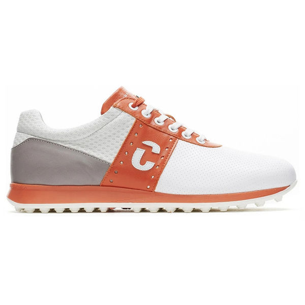 Compare prices on Duca Del Cosma Belair Golf Shoes - White Orange Grey