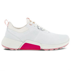 Ecco Ladies Biom H4 Golf Shoes - White Silver Pink - White Silver Pink