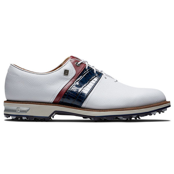 Compare prices on FootJoy Premiere Series Packard 53909 Golf Shoes - White Navy Red