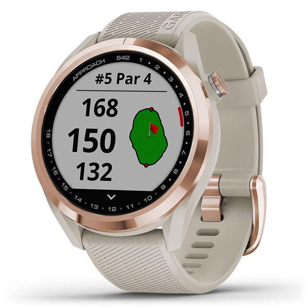 Compare prices on Garmin Approach S42 Golf GPS Watch - Sand Rose Gold