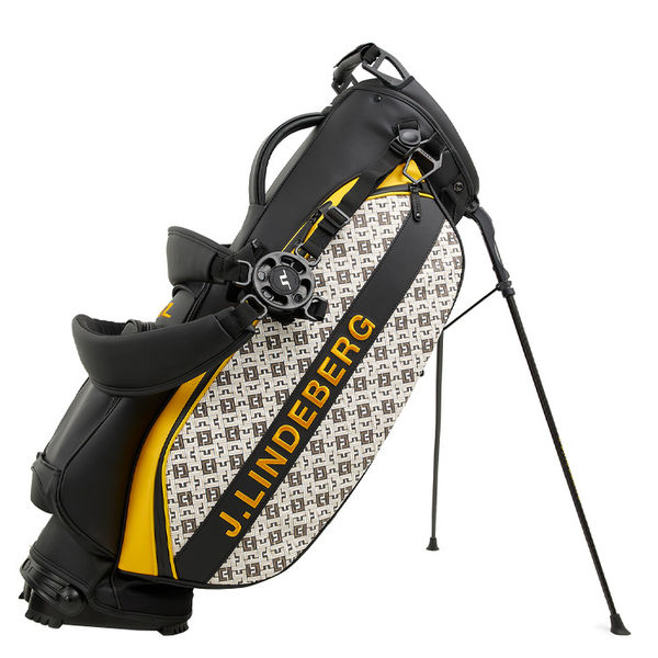 Compare prices on J.Lindeberg Play ST Golf Stand Bag - Black Jl Monogram Check Daylily White