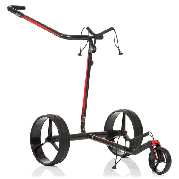 Compare prices on JuCad Carbon Travel 2.0 Electric Golf Trolley - 45 Hole Lithium Battery Black Red