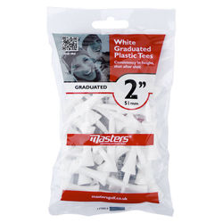 Masters Graduated 51mm Golf Tees (25 Pack) - White 25 Pack