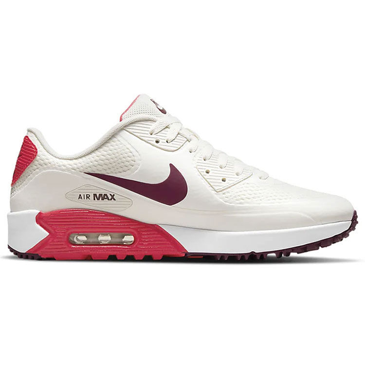 Nike Air Max 90G Golf Shoes - Sail Dark Beetroot Fusion Red White