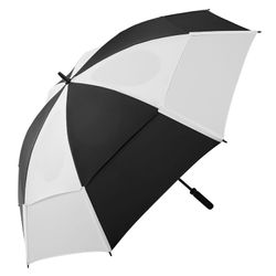 On Par Hurricane Double Canopy Golf Umbrella - Black White
