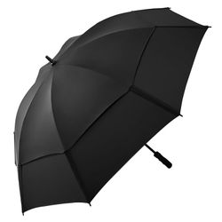 On Par Hurricane Double Canopy Golf Umbrella - Black