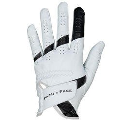 Path & Face Tour Cabretta Leather Golf Glove - White