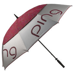 Ping Ladies Double Canopy Golf Umbrella - Silver Garnet