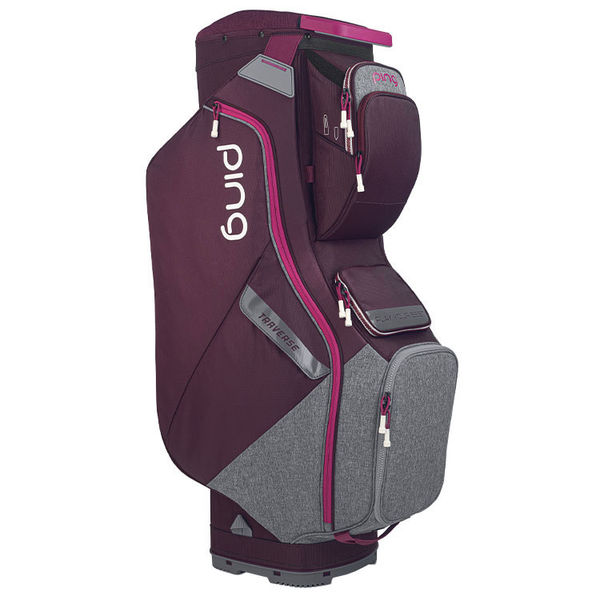 Compare prices on Ping Traverse 214 Golf Cart Bag - Garnet Heathered Grey Magenta