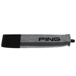 Ping Tri-Fold Golf Towel - Grey Black