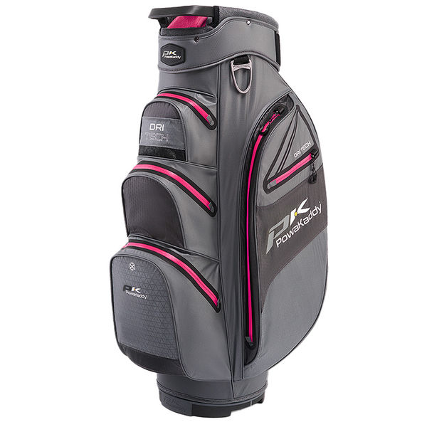 Compare prices on PowaKaddy Dri Tech Golf Cart Bag - Gunmetal Hot Pink