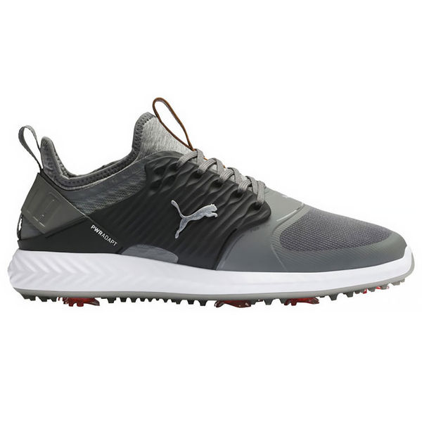 Compare prices on Puma Ignite PWR Adapt Cage Golf Shoes - Quiet Shade Silver Black