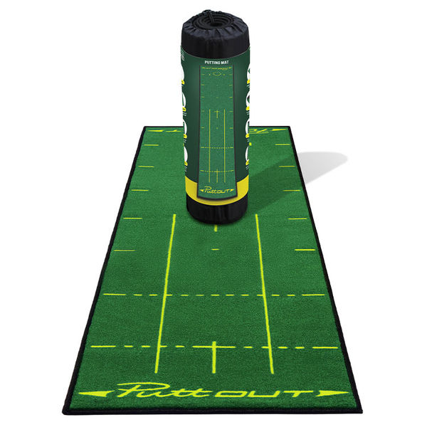 Compare prices on PuttOut Tournament Inspired Putting Mat - Green White Yellow