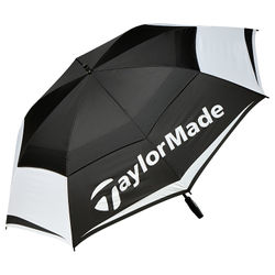 TaylorMade Double Canopy Golf Umbrella - Black White Grey