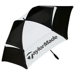 TaylorMade TP Tour Double Canopy Golf Umbrella - Black White Grey