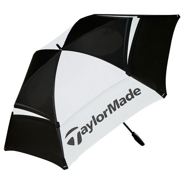 Compare prices on TaylorMade TP Tour Double Canopy Golf Umbrella - Black White Grey