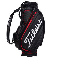 Titleist Jet Black Golf Tour Staff Bag - Black Red