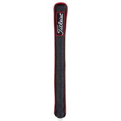 Titleist Jet Black Leather Alignment Stick Headcover - Black Red