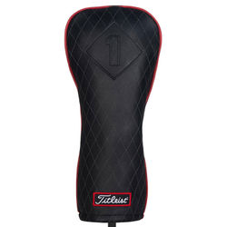Titleist Jet Black Leather Driver Headcover - Black Red