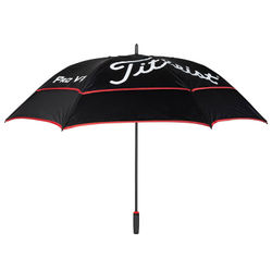 Titleist Jet Black Tour Double Canopy Golf Umbrella - Black Red